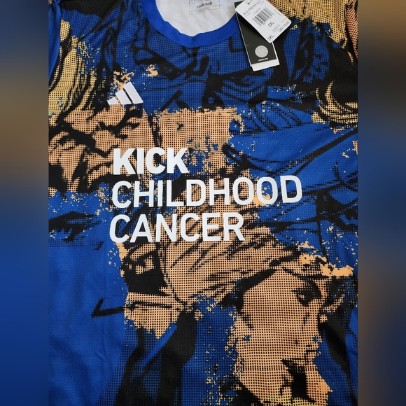 NWT Adidas x Marvel Kick Childhood Cancer Avengers AOP Jersey Men’s 2XL - Picture 3 of 6